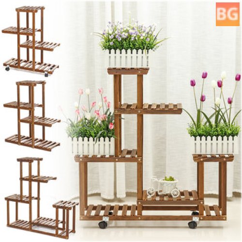 Wooden Bonsai Plant Stand with Multi-Tier Shelves