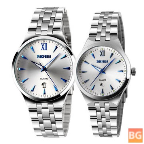 SKMEI 9071 Couple Watch - Fashion Luminous Simple Style Lovers Quartz Watch