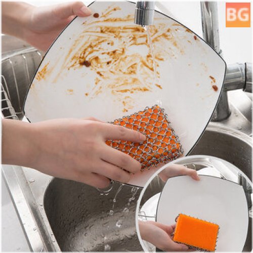 Net Kitchen Silicone Brush - Square Shape - Metal - Stainless Steel - Ring - Cleaning Tools