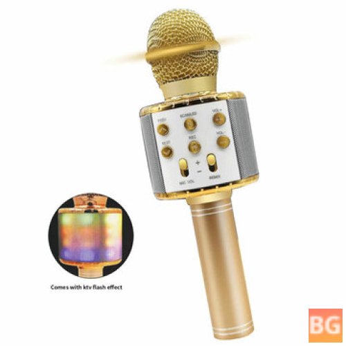 Karaoke 858L Mic with LED Lights, Bluetooth, Studio Mic, Corner Recorder