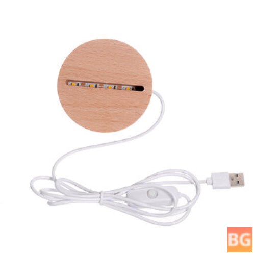 Art Night Light - USB Charging Base - Resin Wood