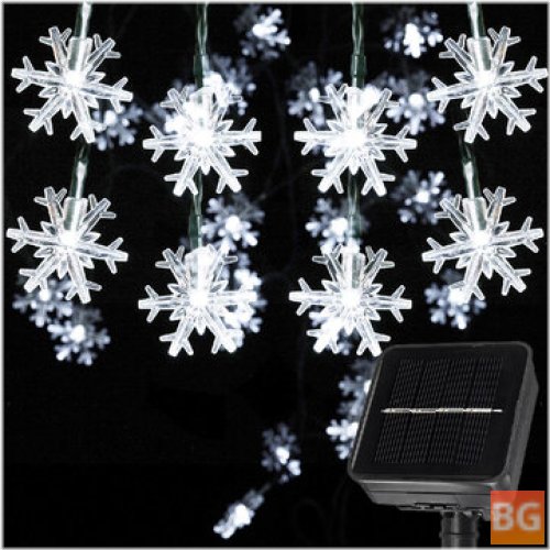 Snowflake Solar String Lights