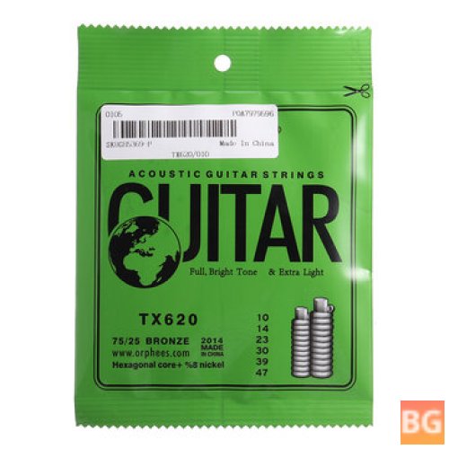 ORPHEE Acoustic Guitar Strings - Extra Light Tension