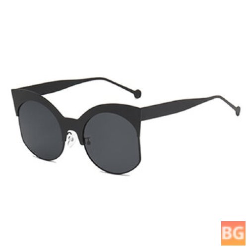 Big Frame Sunglasses for Women Men - Metal Half Frame