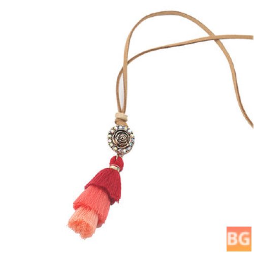 Women's Ethnic Tassels Tassel Necklace with Gradient Colorful Faux Diamonds
