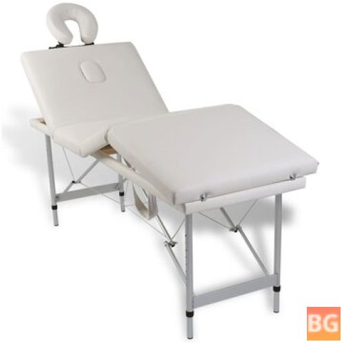 Massage Table with Aluminum Frame - Cream White