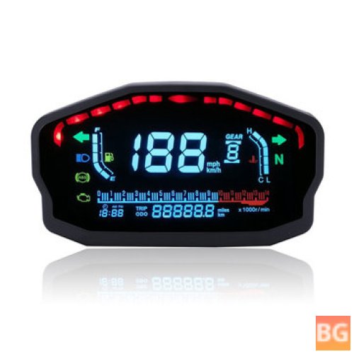 Speedometer with Digital LCD, Waterproof, 2 Cylinder, 2.4in