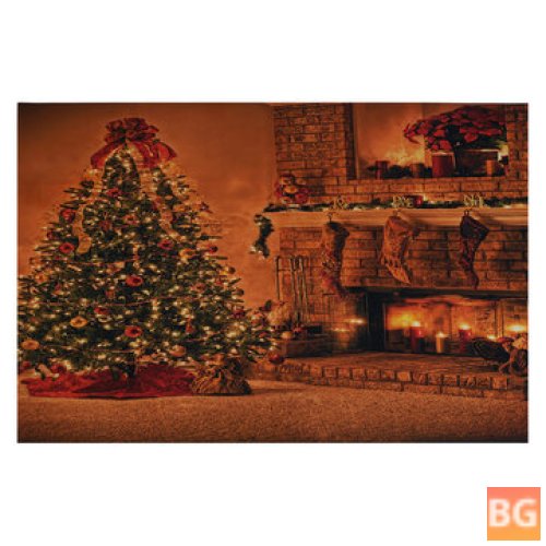 1.5x1.8m Christmas Tree Fireplace Socks - Photography Backdrop Background Cloth for Props