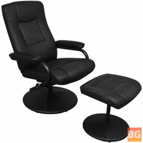 TV Armchair with Footstool - Artificial Leather Black