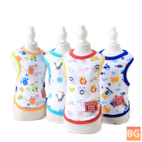 Small Puppy Cartoon Vest for Dogs Summer Clothing