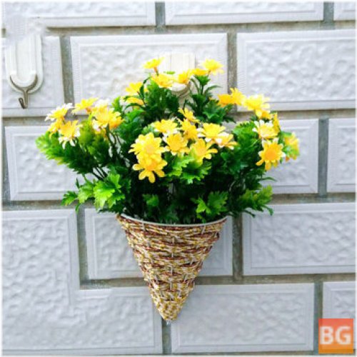 Artificial Flower - Wall Hanging Basket - Violet