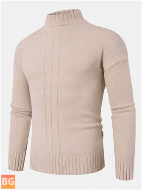 Mock Neck Long Sleeve Sweaters for Men