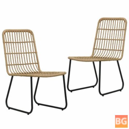 2-Piece Rattan Garden Chair Set