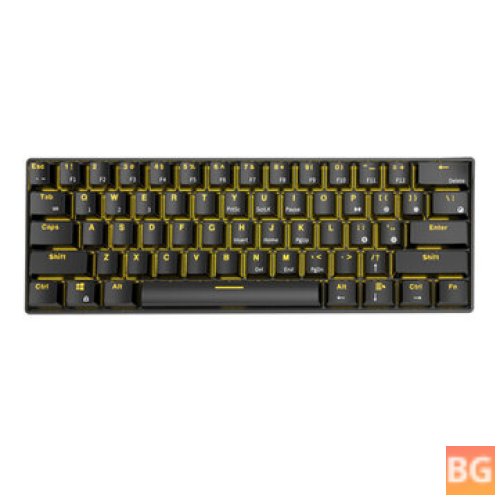Kludge Mechanical Keyboard - Blue - Wired - Dual Mode - 60% Golden / Ice Blue Backlit