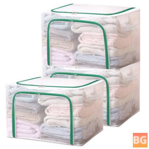 GARPROVM 3Pcs Clear Clothes Storage Bags Totes Organizer with Lid