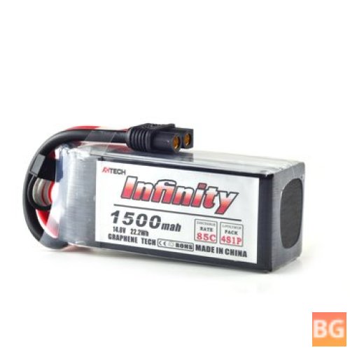 AHTECH Infinity 4S 14.8V 1500mAh 85C Graphene LiPo Battery XT60 Charger