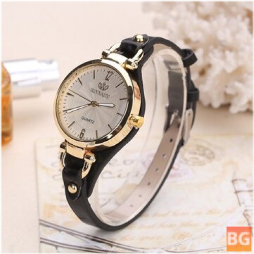 Casual Gold Watch with Wrist Band