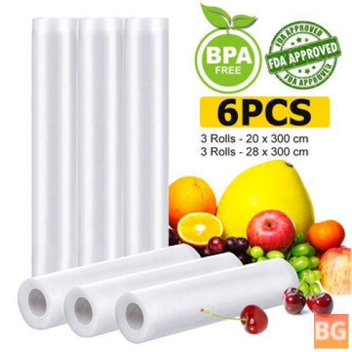 Audew Vacuum Sealing Film (BPA-Free) - 6 Rolls for Food and Vegetables