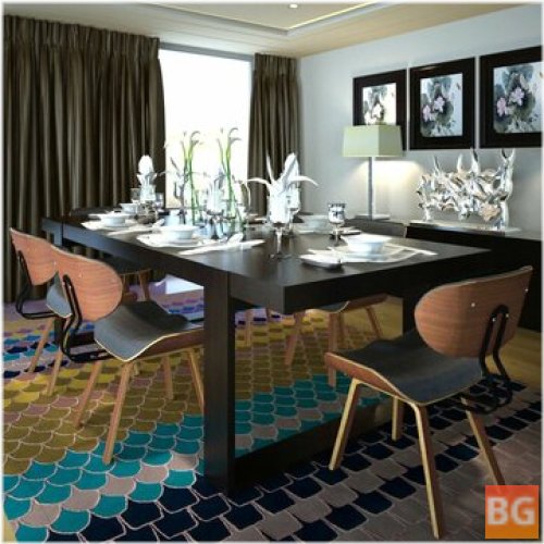 Dining room chairs with 6 pieces of wood and artificial leather