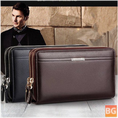 Business Men Leather Wallet Purse with Phone Slot and Card Slot