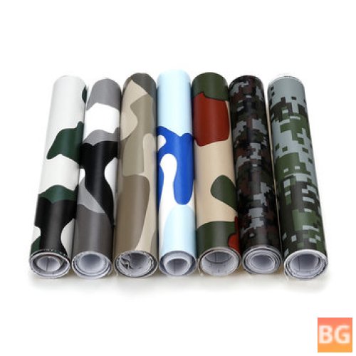 Woodland Camouflage Sticker for Motorcycles - 20x152CM