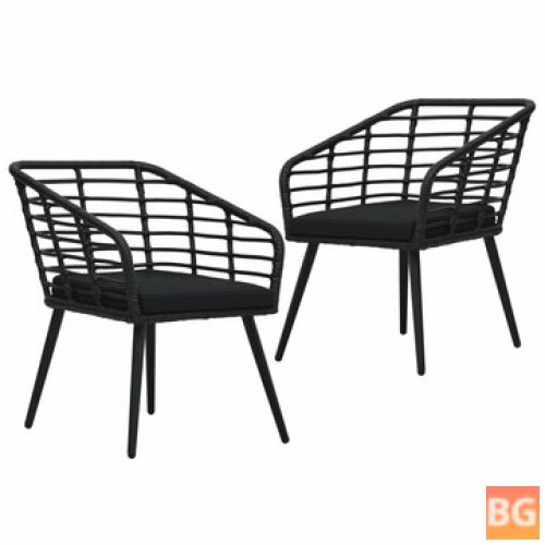 Black Garden Chairs with Cushions
