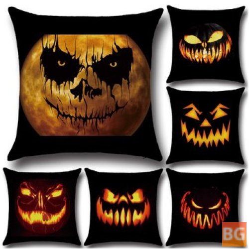Halloween Pattern Cotton Throw Pillow - Cushion Cover