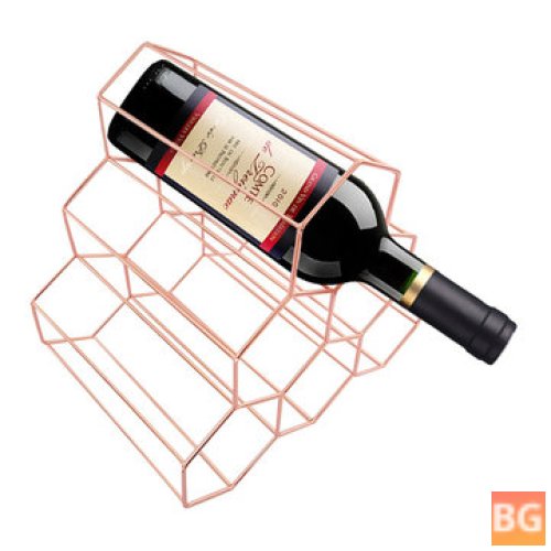 Creative Triangle 6 Bottle Wine Rack Organizer - Home Kitchen Bar Decor