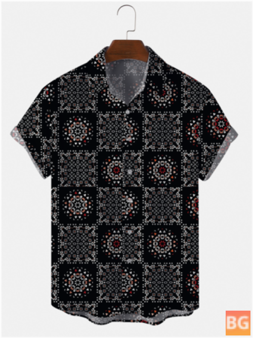 Short Sleeve Men's Ethnic Print T-Shirts