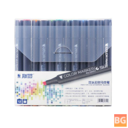 Hand-Painted Gel Pen Set with Black and White Rods - STA 3203