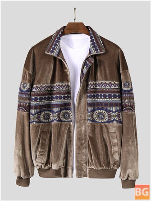 Vintage Jacket with Men's Ethnic Pattern