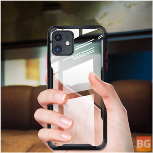 For iPhone 12 - Clear TPU Frame Shockproof Protective Case with Lens Protector