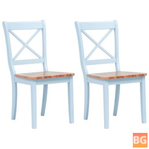 2 Pcs Solid Wood Chairs in Gray with Light Gray Wood