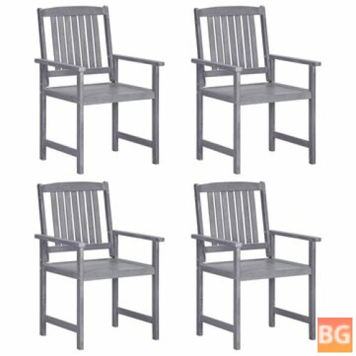 Director's Chairs (Set of 4) Solid Acacia Wood Gray