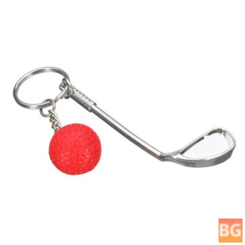 Gadget Keychain with Mini Golf Racket and Ball