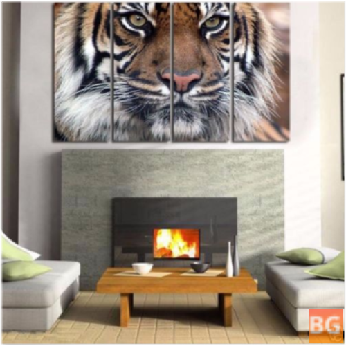 Picture Bengal Tiger Unframed Home Decor - 4PCS
