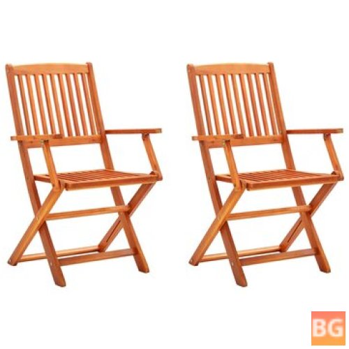 2-Piece Garden Chairs - Eucalyptus Wood