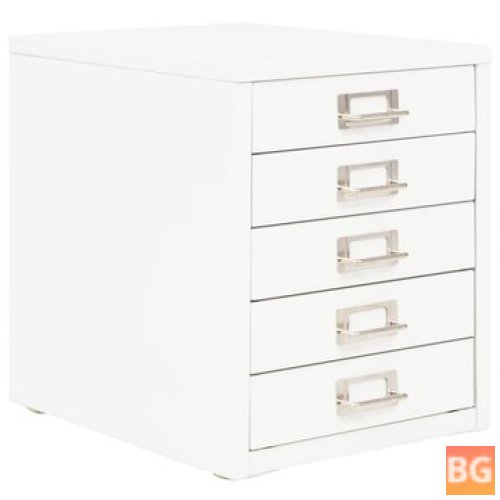 White Filing Cabinet with 5 Drawers