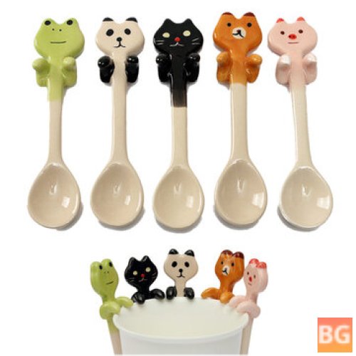 Cartoon Animal Ceramic Hanging Spoon