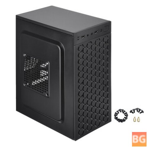 Black Micro ATX ITX PC Case with LED Fan and USB 2.0