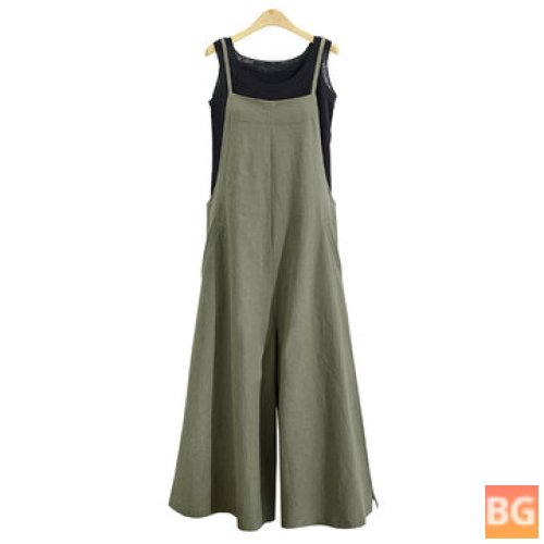 Women's Overalls Bib Pants with Loose Pockets and Jumpsuit