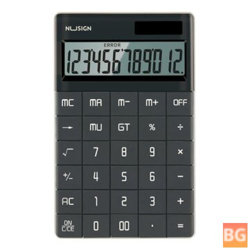 NUSIGN NS041 Desktop Calculator - Large LCD Screen - 12-digit Calculator - Solar/Battery - Dual Powered for Business Finance Office School