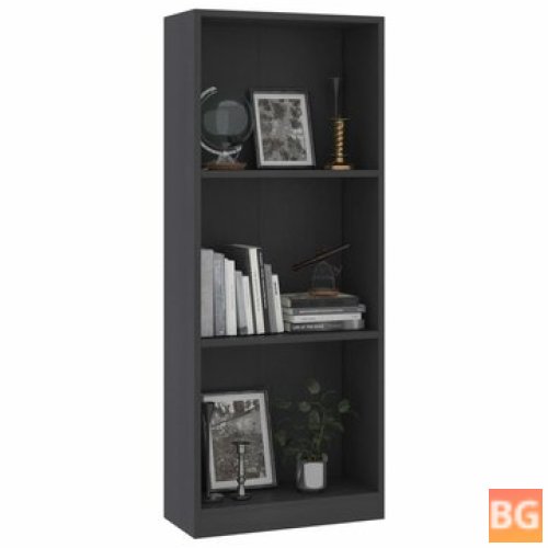 Gray 3-Tier Book Cabinet