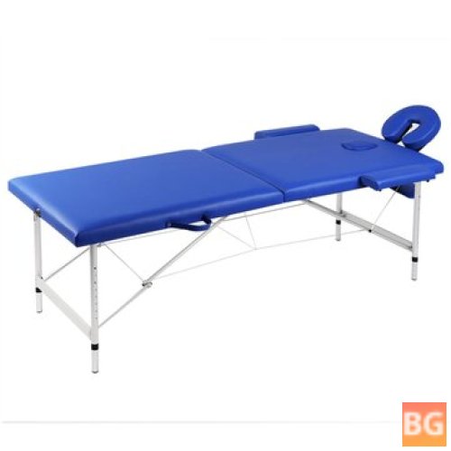 Aluminum Frame Table with 2 Zone Folding - Blue