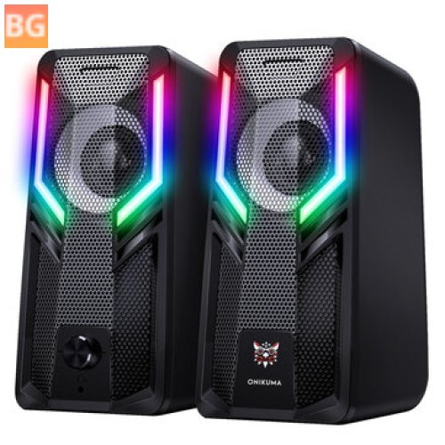 Computer Speakers - 2.0 Channel RGB Colorful Light Stereo Bass 3.5mm AUX USB Wired