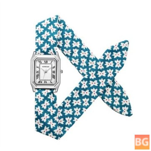 Wristwatch with Floral Strap