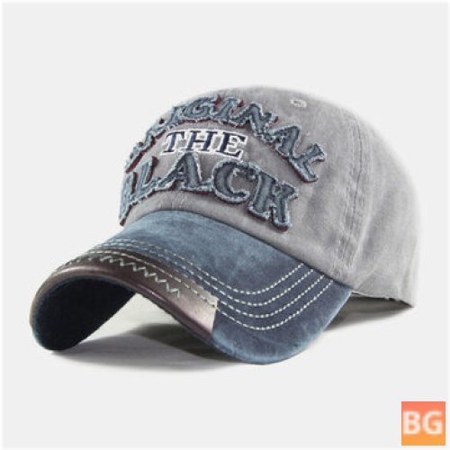 Sunvisor hat - Cotton Washed Embroidery Letter Pattern