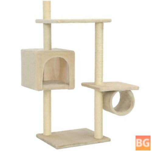Sisal Scratch Post for Cats - 260 cm Beige
