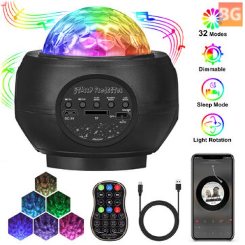 Star Night Light - projector, music speaker, sound sensor, remote control, rotating sleep soothing lamp for kids adults home party decoration