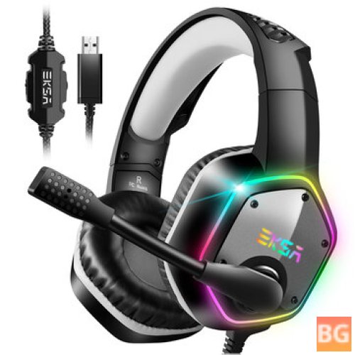 Virtual Surround RGB Light Headset with Mic for PC Laptop